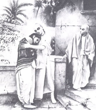 Lord Sri Caitanya with Sanatana Goswami