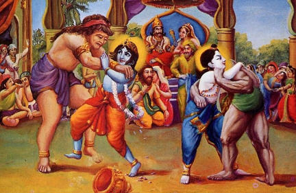 Krsna and Balarama Fought with Kamsa Wrestler