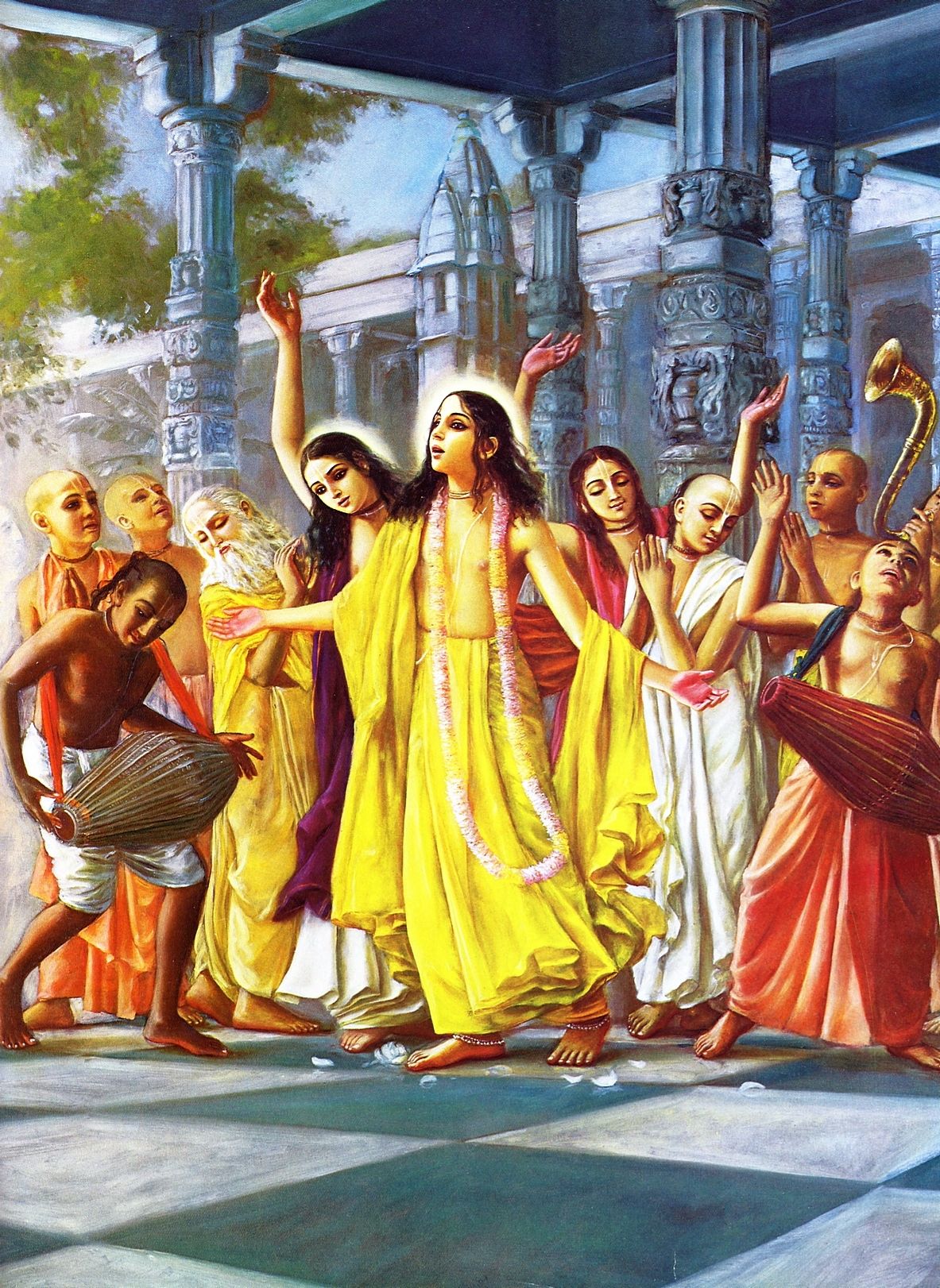 Caitanya Mahaprabhu with his Associates