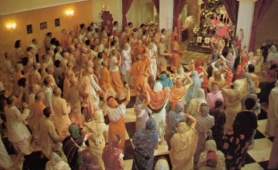 Devotees in ISKCON Temple