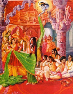 Krishna Helping Draupadi