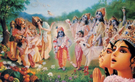 Krishna in the Forest of Vrindavana