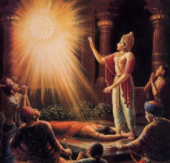 The Yogi Retraced his Flight Back To Earth. Upon Reaching King Ambarisa Palace