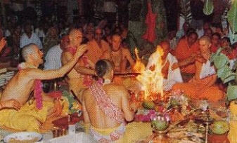 Yasodanandana Swami Leads A Sacrifice Inaugurating The Fiji Temple