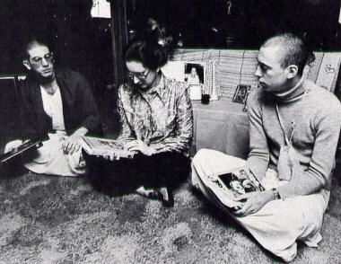 Mrs.Redifield With Her Son Jagannatha Puri Dasa And His Friend Jyotindra Dasa