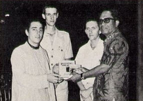 Srila Prabhupada-Krpa Goswami Present ISKCON Publication to The Governor of Bali Srila Prabhupada-Krpa Goswami Present ISKCON Publication to The Governor of Bali