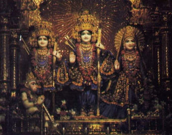 Deities of Lord Ramcandra and Srimati Sita Devi Grace The Alter at Bhaktivedanta Manor