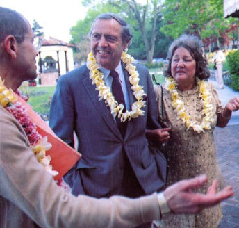 Srila Ramesvara Swami Welcomes Mr. And Mrs. Walter Bhul Ford