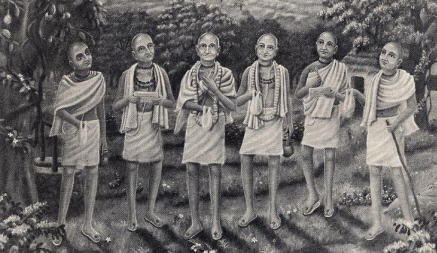Six Goswamis in Vrndavana