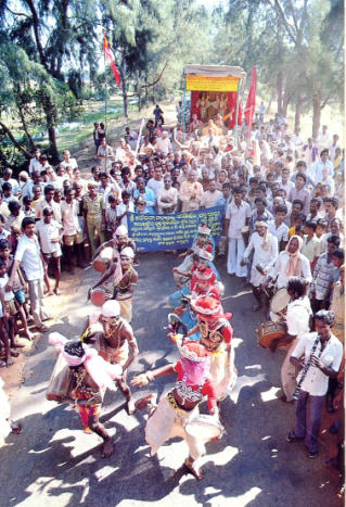 Devotees Chanting Hare Krishna in Orissa