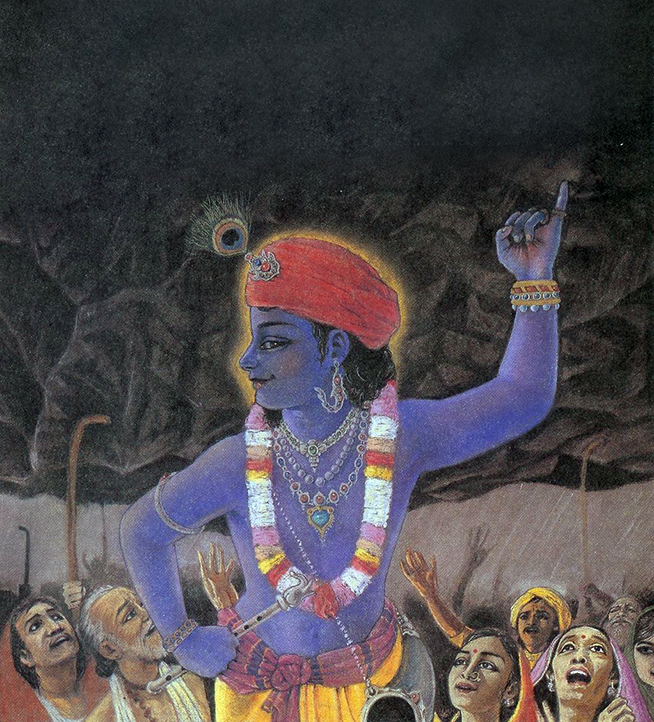 Krishna Lifting Govardhan