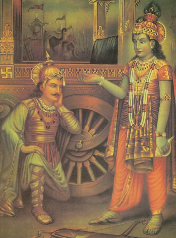 Lord Krsna Instruct Arjuna on The Battlefield of Kuruksetra