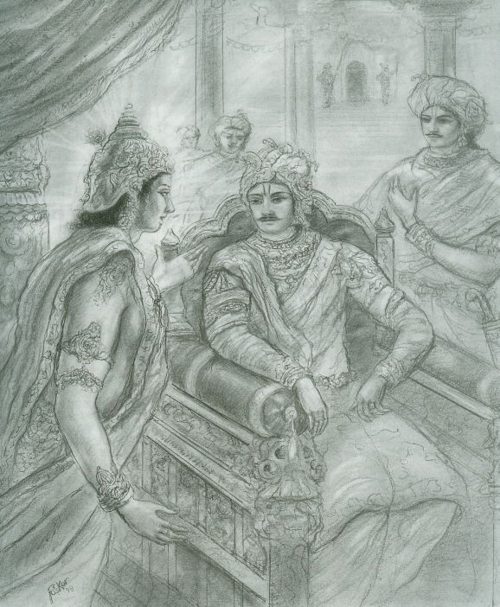 King Yudhisthira Receive Advice From Lord Krsna