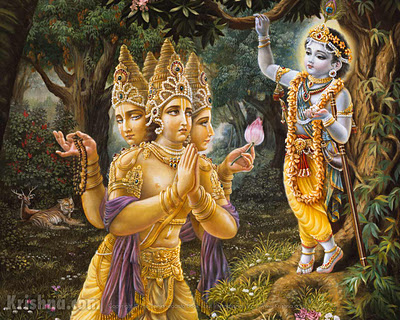 Lord Brahma with Krsna