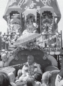 Srila Prabhupada Sitting On a Rathayatra Cart
