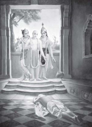 Lord Caitanya Manifests His Form of Lord Krsna and Visnu Before Bhattacarya