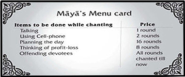 Maya's Menu Card