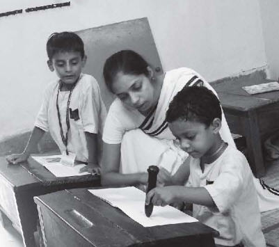 Teacher Teaching A Student on How To Use The Magic Pen