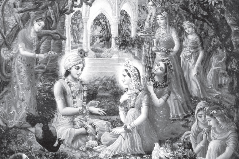 Radha Krishna with sakhis