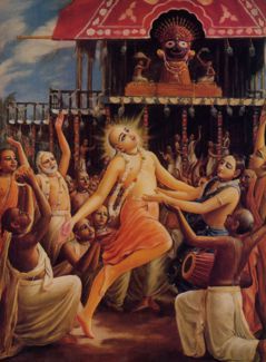 Lord Caitanya at Ratha-yatra by Ravindra Svarupa Dasa
