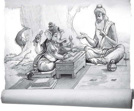 Ganesha agrees to Write by Nanda Dulal Dasa