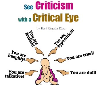 See Criticism with a Critical Eye by Hari Parsada Dasa